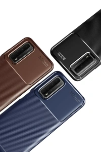 Huawei P Smart 2021 Kılıf Auto Focus Karbon Kapak - Siyah