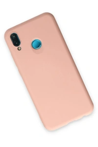 Huawei P20 Lite Kılıf Nano içi Kadife Silikon - Pudra