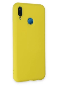Huawei P20 Lite Kılıf Nano içi Kadife Silikon - Sarı