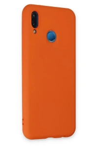 Huawei P20 Lite Kılıf Nano içi Kadife Silikon - Turuncu