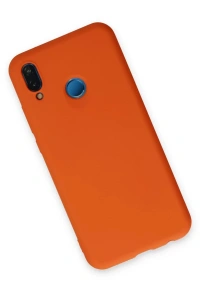 Huawei P20 Lite Kılıf Nano içi Kadife Silikon - Turuncu