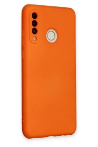 Huawei P30 Lite Kılıf Nano içi Kadife Silikon - Turuncu