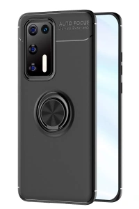 Huawei P40 Kılıf Range Yüzüklü Silikon - Siyah