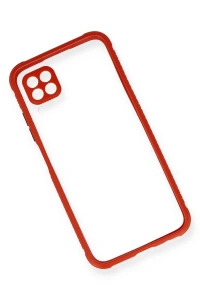Huawei P40 Lite Kılıf Miami Şeffaf Silikon - Kırmızı