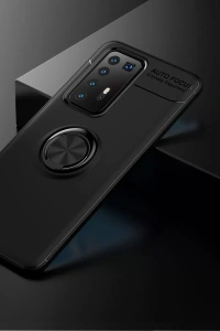 Huawei P40 Pro Kılıf Range Yüzüklü Silikon - Siyah