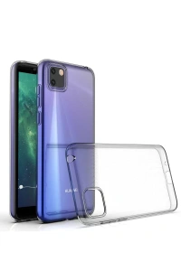 Huawei Y5P Kılıf Lüx Şeffaf Silikon - Şeffaf