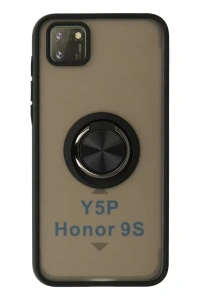 Huawei Y5P Kılıf Montreal Yüzüklü Silikon Kapak - Siyah