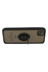 Huawei Y5P Kılıf Montreal Yüzüklü Silikon Kapak - Siyah