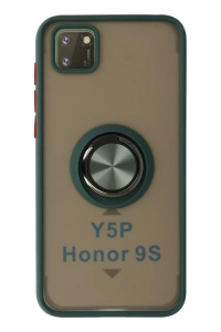 Huawei Y5P Kılıf Montreal Yüzüklü Silikon Kapak - Yeşil