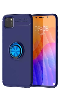 Huawei Y5P Kılıf Range Yüzüklü Silikon - Mavi