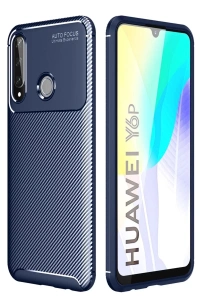 Huawei Y6P Kılıf Auto Focus Karbon Kapak - Lacivert