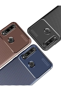 Huawei Y6P Kılıf Auto Focus Karbon Kapak - Lacivert