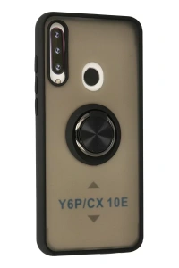 Huawei Y6P Kılıf Montreal Yüzüklü Silikon Kapak - Siyah