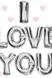 I Love You Folyo Balon Gümüş Renk 35 CM