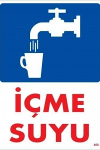 İçme Suyu Uyarı Levhası 25x35 KOD:408