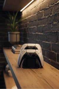 İkili Gamepad Tutucu Siyah 7x18 cm Masa ve Raf Düzeni