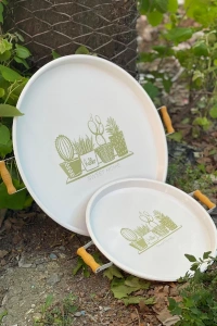 İkili Yuvarlak Sunum Tepsisi Seti