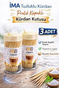 İMA Tuzluklu Kürdan 3 Adet | Pratik Kapaklı Kürdan Kutusu
