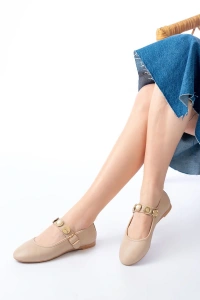 İNF-6363  Nut Baret Tokalı Günlük Bayan Ayakkabı