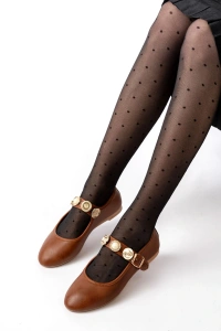 İNF-6363  Taba Baret Tokalı Günlük Bayan Ayakkabı