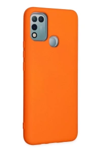 İnfinix Hot 10 Play Kılıf Nano içi Kadife Silikon - Turuncu