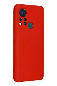 İnfinix Hot 11s Kılıf Nano içi Kadife Silikon - Kırmızı