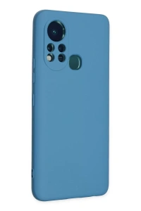 İnfinix Hot 11s Kılıf Nano içi Kadife Silikon - Mavi