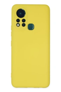 İnfinix Hot 11s Kılıf Nano içi Kadife Silikon - Sarı