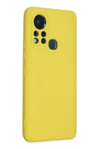 İnfinix Hot 11s Kılıf Nano içi Kadife Silikon - Sarı