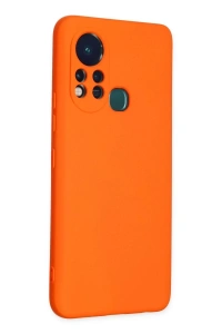 İnfinix Hot 11s Kılıf Nano içi Kadife Silikon - Turuncu