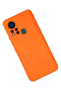 İnfinix Hot 11s Kılıf Nano içi Kadife Silikon - Turuncu