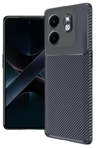 İnfinix Smart 9 Kılıf Auto Focus Karbon Kapak - Lacivert