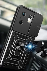İnfinix Zero 30 4G Kılıf Pars Lens Yüzüklü Silikon - Kırmızı