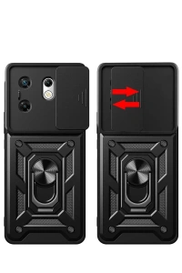 İnfinix Zero 30 4G Kılıf Pars Lens Yüzüklü Silikon - Siyah