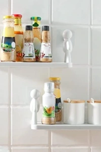 İnsan Figürlü Yapışkanlı Çok Amaçlı Duvar Rafı