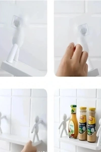 İnsan Figürlü Yapışkanlı Çok Amaçlı Duvar Rafı