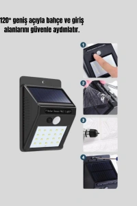 IP65 Dayanıklı Solar Enerjili Dış Cephe Aydınlatma