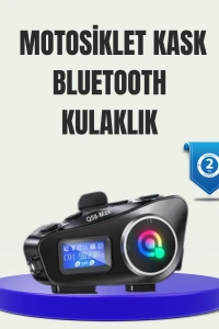 IP65 Suya Dayanıklı Kask Bluetooth Kulaklık LCD Ekranlı