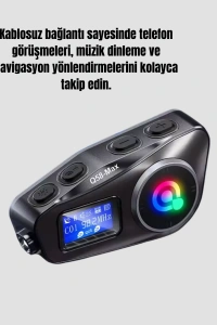 IP65 Suya Dayanıklı Kask Bluetooth Kulaklık LCD Ekranlı