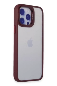 iPhone 14 Pro Kılıf Roblox Lens Standlı Kapak - Bordo