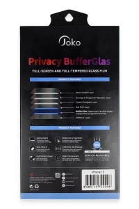 iPhone 14 Pro Max Buffer Hayalet Cam Ekran Koruyucu - Siyah