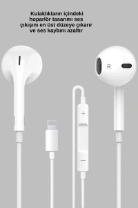 iPhone 14 ve altındaki modellerle uyumlu Kablolu kulaklık