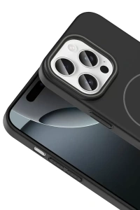 iPhone 15 Plus Broş Magsafe Kapak - Füme