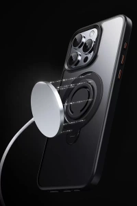 iPhone 15 Pro Avatar 360 Dönen Magsafe Kapak - Siyah