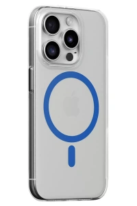 iPhone 15 Pro Kılıf Bubble Magsafe Kapak - Mavi