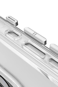 iPhone 15 Pro Max Gleam PC Sert Magsafe Kılıf - Şeffaf-Siyah
