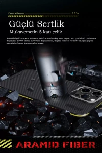 iPhone 15 Pro Max Kılıf Aramid 600D Kevlar Karbon Fiber Magsafe Kapak - Kırmızı