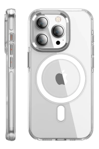iPhone 15 Pro Max Kılıf Crystal Magsafe Kapak - Şeffaf