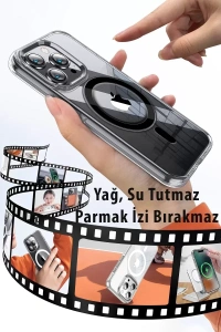 iPhone 15 Pro Max Kılıf Crystal Magsafe Kapak - Şeffaf