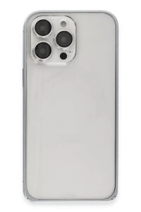 iPhone 15 Pro Max Metal Bumper Mat Kapak - Gri